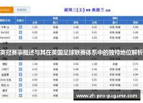 英冠赛事概述与其在英国足球联赛体系中的独特地位解析