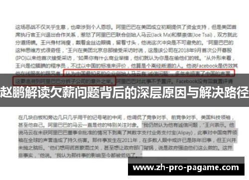 赵鹏解读欠薪问题背后的深层原因与解决路径